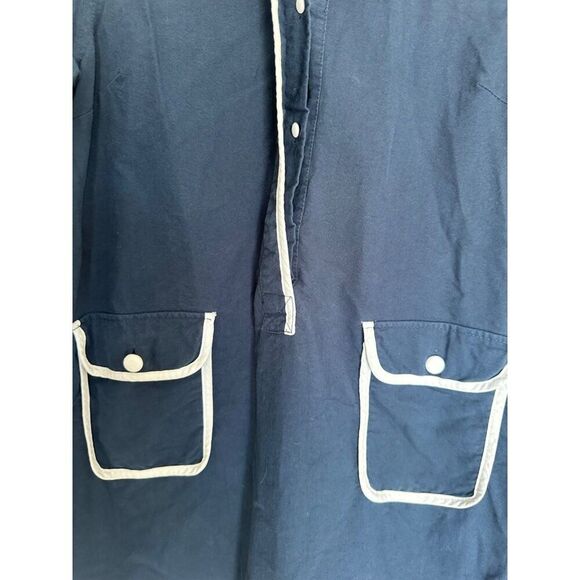 Pomander Place Navy Perkins Relaxed Fit Pockets Shirt Mini Dress Size Medium - Picture 7 of 7
